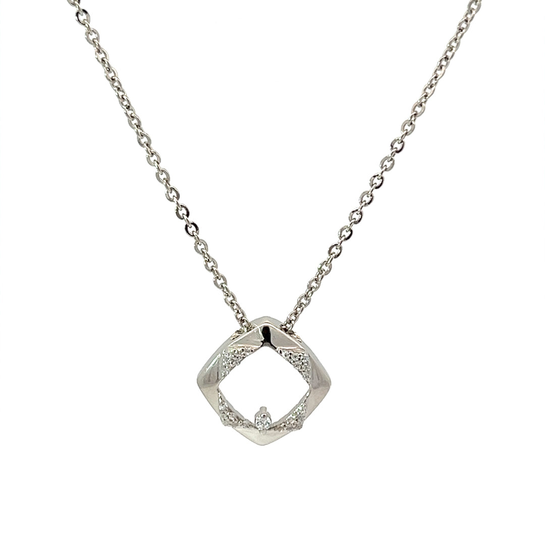 PurpleLuck Torque Silver Pendant Necklace- Sterling Silver elegant and modern office wear pendant for women and girls