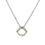 PurpleLuck Torque Silver Pendant Necklace- Sterling Silver elegant and modern office wear pendant for women and girls