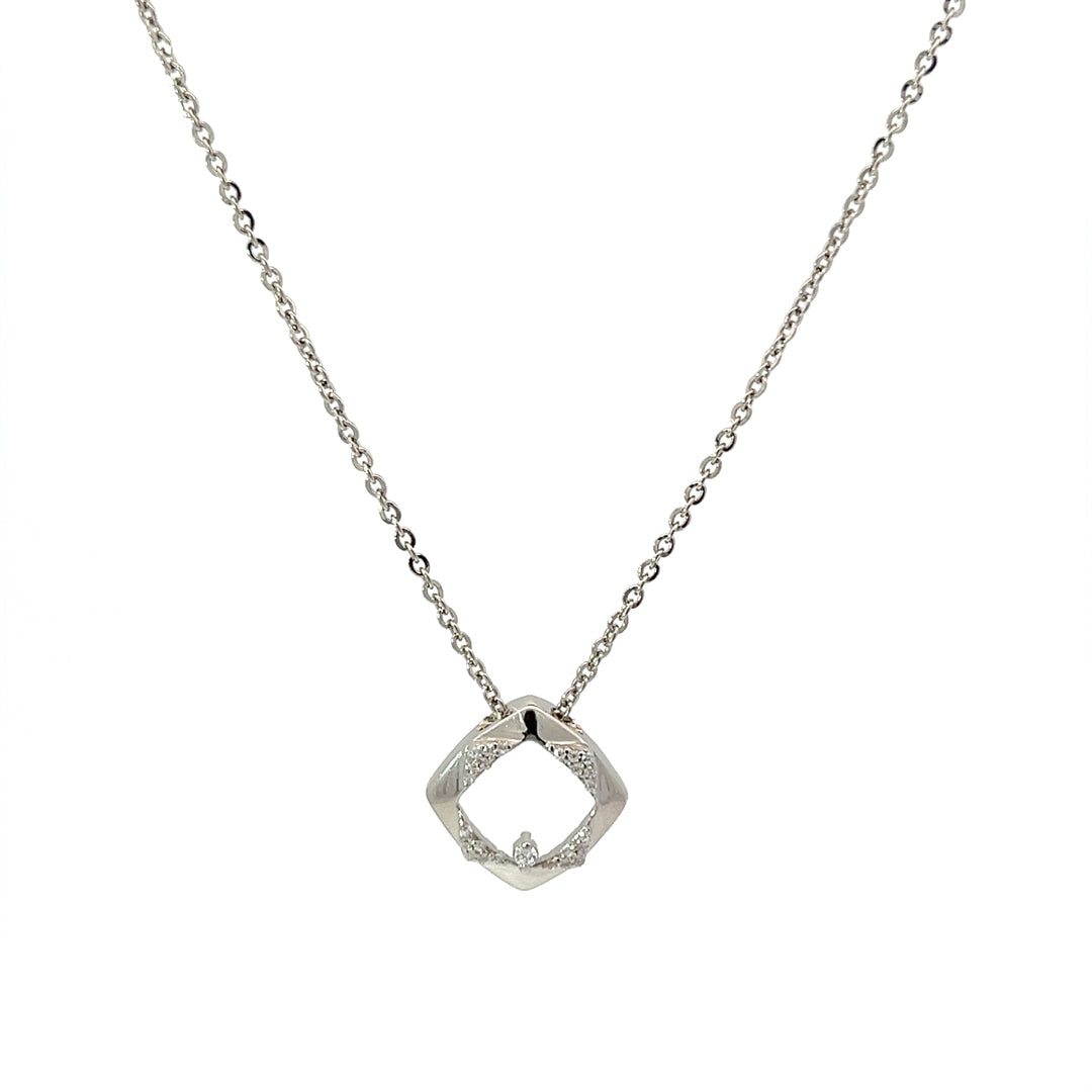 PurpleLuck Torque Silver Pendant Necklace- Sterling Silver elegant and modern office wear pendant for women and girls
