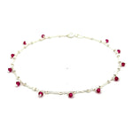 PurpleLuck Yennefer Silver Anklet. Sterling Silver bead anklet. Charming and elegant single leg anklet