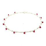 PurpleLuck Yennefer Silver Anklet. Sterling Silver bead anklet. Charming and elegant single leg anklet