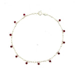 PurpleLuck Yennefer Silver Anklet. Sterling Silver bead anklet. Charming and elegant single leg anklet