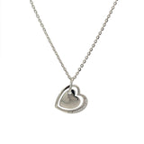 PurpleLuck Heart Of Glass Silver Pendant. Sterling Silver charming romantic gift for girlfriend.