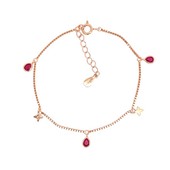 PurpleLuck Zeenat 925 Silver Bracelet In Rose Gold Plating for Women and Girls simple daily wear bracelet gift 