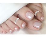 PurpleLuck 925 Silver Chain Toe Rings for women open toe ring for everyday wear 