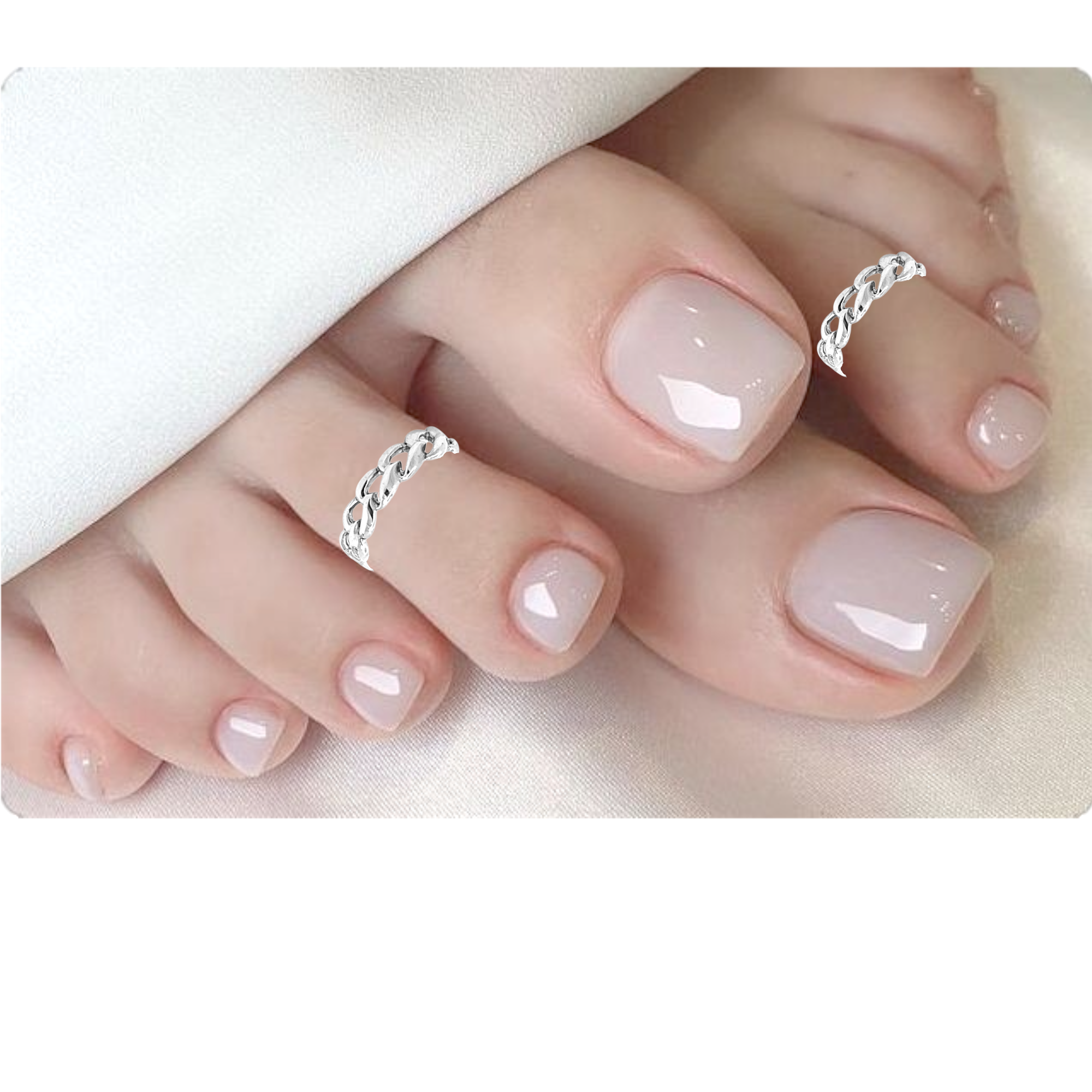 PurpleLuck Silver Chain Toe Rings