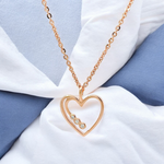 PurpleLuck Zendaya 925 Silver Heart Pendant with roe gold plating Perfect for girlfriend and wife for Valentines day and anniversaries