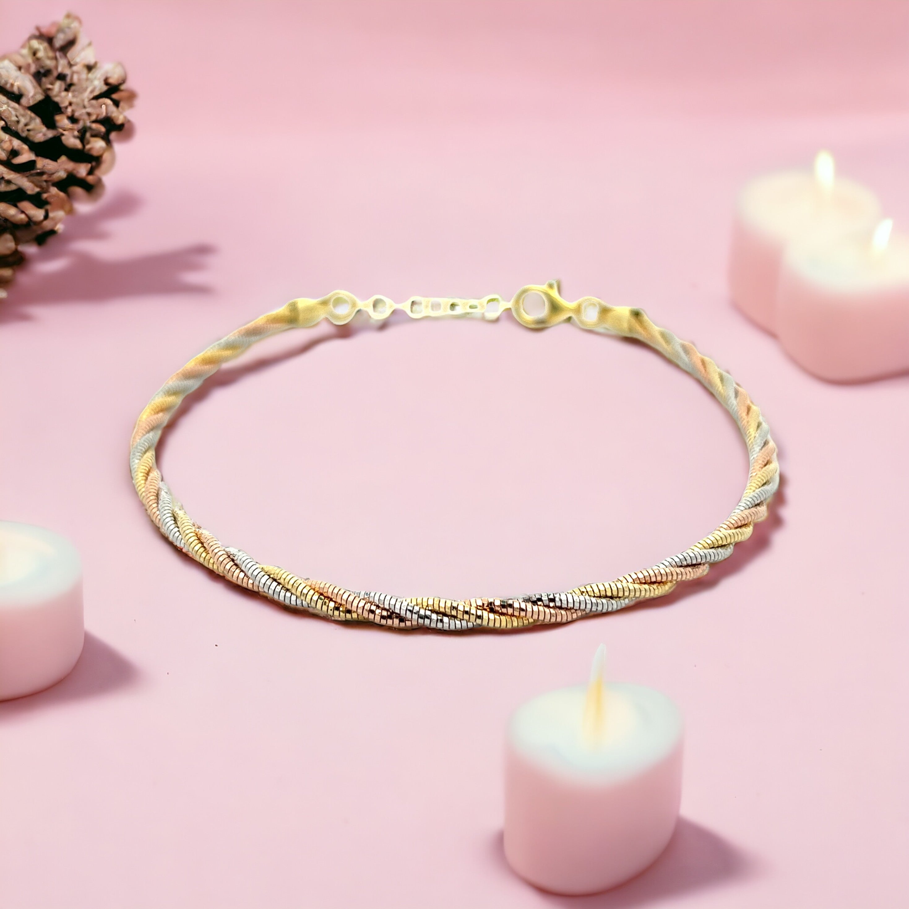 PurpleLuck Zoa Gold Italian Anklet for women and girls. Ideal gift for wedding and anniversary. 